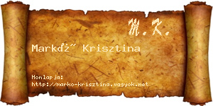 Markó Krisztina névjegykártya